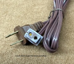 NOS NEW Vintage TV / Radio Cheater Cord, Polarized, BULK , Brown, 6 Ft.