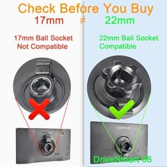 Aluminum GPS Mount with 22mm Ball Connector, Compatible with Garmin