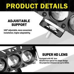 2x 4” LED Work Light Bar Spot Flood Pods Off Road Truck Fog Lights Yellow White