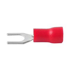 200pcs RED FORK SPADE TERMINAL 22-16GA #8 VINYL INSULATED CRIMP WIRE CONNECTOR