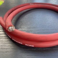 4 Ft 7 In 0 Gauge Oversized RED Power Ground Wire Soundbox