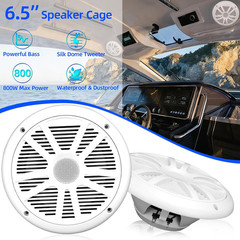 800W 6.5 Inch Marine Speakers – 2 Way Waterproof UV Weather Resistant Outdoor St