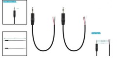 2-Pack 3.5mm Stereo Male to Bare Wire Speaker Cable Adapter for Audio Repair