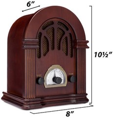 ClearClick Retro AM FM Radio with Bluetooth – Classic Wooden Vintage Retro