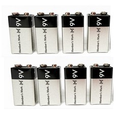 Member’s Mark 9V Alkaline Batteries, PACK OF 8 Batteries, DEC 2030