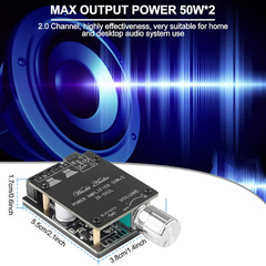502L 50W*2 MINI 5.0 Bluetooth Amplifier Board Wireless Audio Digital Power US