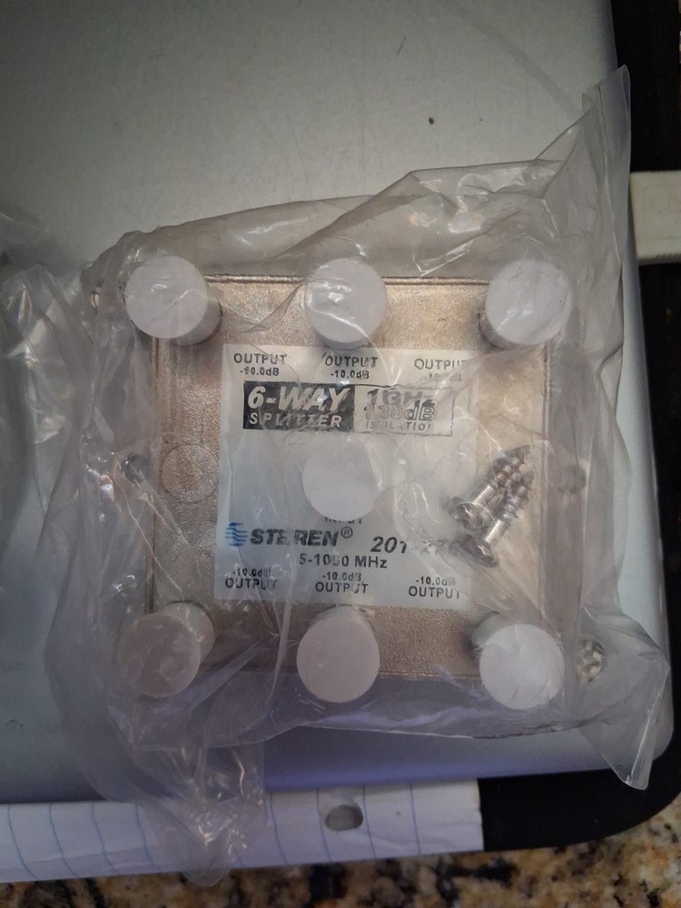 STEREN 6-WAY 1GHz 130dB VERTICAL RF SPLITTER (3 Pk)