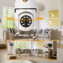 1080P Light Bulb Camera 2.4GHz & 5G WiFi E27 Smart Bulb 360 Security IP Camera