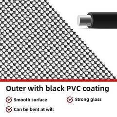 Universal 40″x13″ Car Grill Mesh – 1mm Round Hole – Black – PVC Coated 304SS
