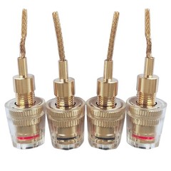 4* Banana Female to 2mm Pin Gold Plated Connector HIFI Cable Adapter Plug 4mm
