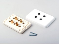 2 Speaker 4 Binding Post Banana Jack Wall Face Plate Surround Sound White