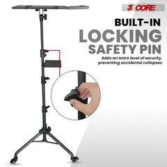 Projector Stand 29.5 to 71″ Adjustable Tripod 3 Shelves Portable w Phone Holder