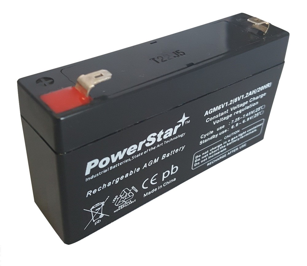 PowerStar–BACKUP LEAD ACID BATTERY DJW6-1.2 T1 F1 6V1.3AH 6V1.4AH 6V1.2AH LP6-1