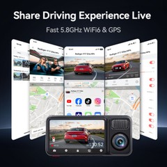 REDTIGER F17Elite 3 Channel 4K+2.5K+1080P Front Rear Inside 128GB Car Dash Cam