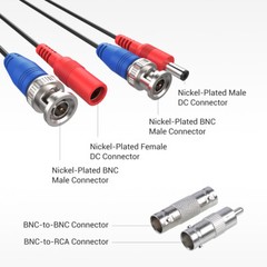 ANNKE 60/100ft CCTV BNC Extension Wire Cord Security Camera Video DC Power Cable