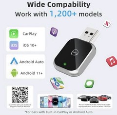 Wireless CarPlay Android Auto Adapter 2-in-1 MirrorLink USB Dongle
