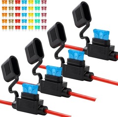 Durable Waterproof Inline Fuse Holder Set – 4 Packs & 35 Standard Fuses Included