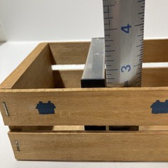 Vtg Cassette Tape Wood Crate Storage Holder Hand Painted Tole Houses Holds 16