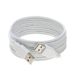 White USB 2.0 A Male to A Male Cable Cord 3FT 6FT 10FT 15FT DATA WIRE HP CANNON