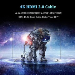 Short HDMI Cable 1FT 4K HDMI 2.0 Slim Flexible Cord 4K@60Hz Monitor TV PC Camera