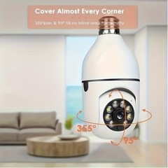 360° 1080P IP E27 Light Bulb Camera Wi-Fi Wireless Smart Home Security IR Night