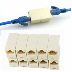 10Pcs RJ45 Cat5 Cat5e Ethernet Network Lan Cable Connector Joiner Coupler Plug