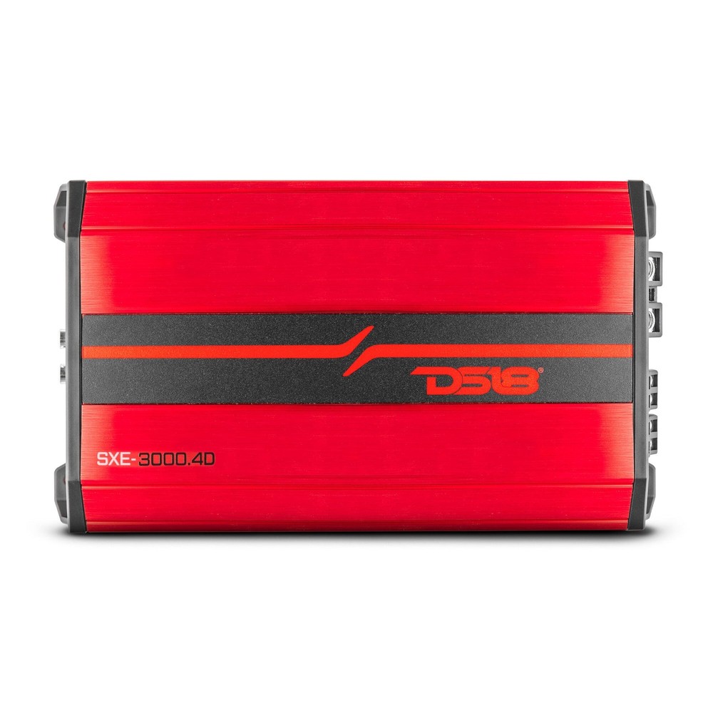 DS18 SXE-3000.4D Car Amplifier Full-Range Class D 4-Channel – New Design – Red