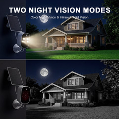 XVIM Solar Camera WiFi Outdoor Battery Solar Security Camera Wireless 2K CCTV
