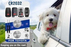 (2Pack CR2032 2032 Remote Key FOB Battery Replacement for 2012-2021 4Runner Aval