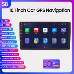 8G+128G 10.1″ Android 12 Car Stereo Radio Head Unit GPS Navi BT-5.0 DSP Carplay