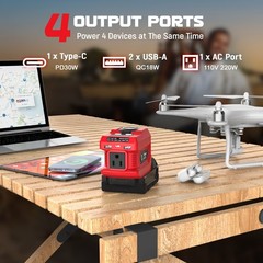 220W Portable Power Station for Milwaukee M18 Battery – Camping Inverter USB-C