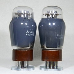 Matched Pair Mullard ECC32/CV181 Smoke Glass Brown Base Made in UK in 1949/1955