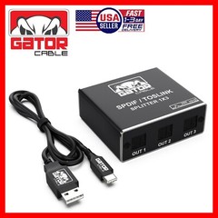 Toslink Optical Fiber Digital Audio Splitter Adapter SPDIF 3-Port 1×3 1-In 3-Out