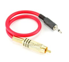 1ft 3.5mm Mono Mini Jack Plug to Single RCA Plug Audio/Video UltraFlex Red Cable