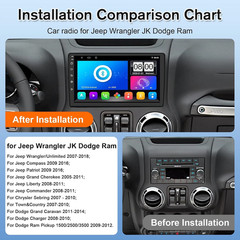 64GB For Jeep Wrangler 2007-2017 Car Stereo Apple CarPlay Android 15 Radio GPS