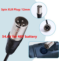 UL Certified 54.6V Fast Charger with XLR Plug – 13S 48V Lithium Battery Charger