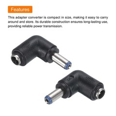 uxcell DC Power Connector Adapter, 2Pcs 90 Degree Angle 5.5mm x 2.1mm Black