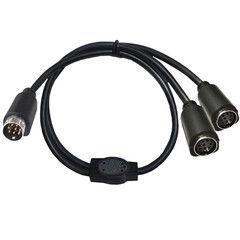 S-Video 8 Pin Mini DIN Y Splitter Cable, Mini 8-Pin DIN S-Video Male to 2 Female