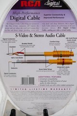 9′ RCA DT9SA High Performance Digital S-Video & Stereo Audio Cable 2002 NEW