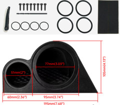 Dash Mount Midrange & Tweeter Pods Boxes 2-Way Speaker Bracket Housing Plastic