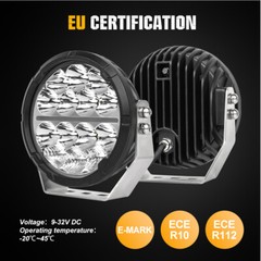 2X Round 7” Led Work DRL Light Offroad ATV 4WD SUV Driving Bumper Fog Spot Pods