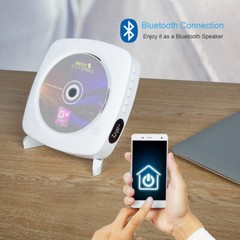 CD Player Bluetooth Speaker USB Player AUX Boombox Wall Mountable and Desk Stand