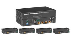 HDMI Splitter Extender 1×4 4 Port 1 In 4 Out CAT6 4K 60Hz HDCP 2.2 PoC RS 232 IR