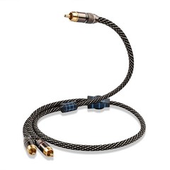 High-Quality RCA Audio Splitter Cable 1 Male to 2 Male, 15 AWG, Gold-Plated, 6.5