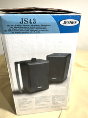 NEW-OPEN BOX JENSEN Set (2) JS43 4″ 3Way Speakers Indoor/Outdoor Complete A+