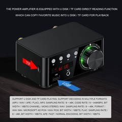 HiFi Stereo Bluetooth 5.0 Digital Power Amplifier Audio Receiver USB 50W+50W BLK