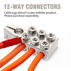 Battery Terminal Connector 12 Way Connectors 8awg Up To 4/0xl Awg Gauge Posit…