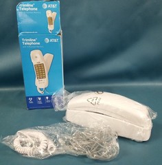 New/Open Box AT&T White Trimline Telephone Wall/Desk Style