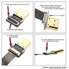 CYFPV up Angled 90 Degree FPV Mini HDMI Male to HDMI Male FPC Flat