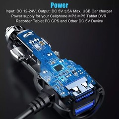 Compact USB Dash Cam Car Charger Cable Power Cord Supply for Camera GPS